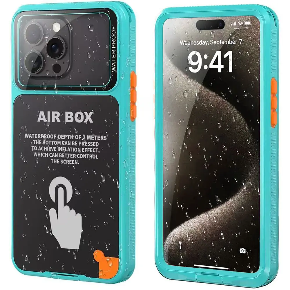 ShellBox AirBox Vodotěsný IP68 (6.7 palce) iPhone 12-16 Pro Max 15+ 16+ Modrá