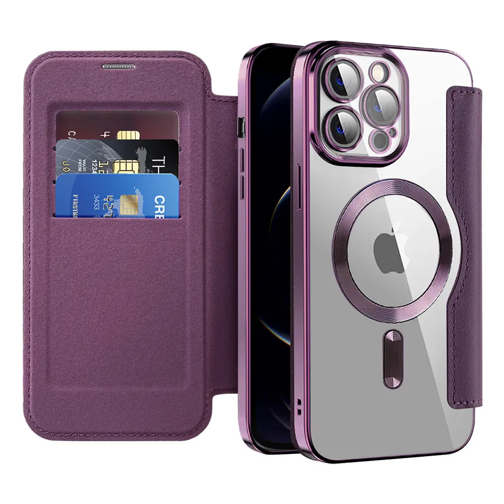 Pouzdro na knihu Techsuit SmartMag iPhone 12 Pro Max fialové