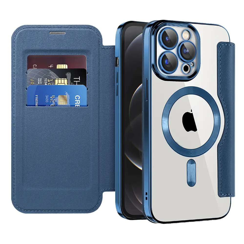 Pouzdro na knihu Techsuit SmartMag iPhone 12 Pro modré