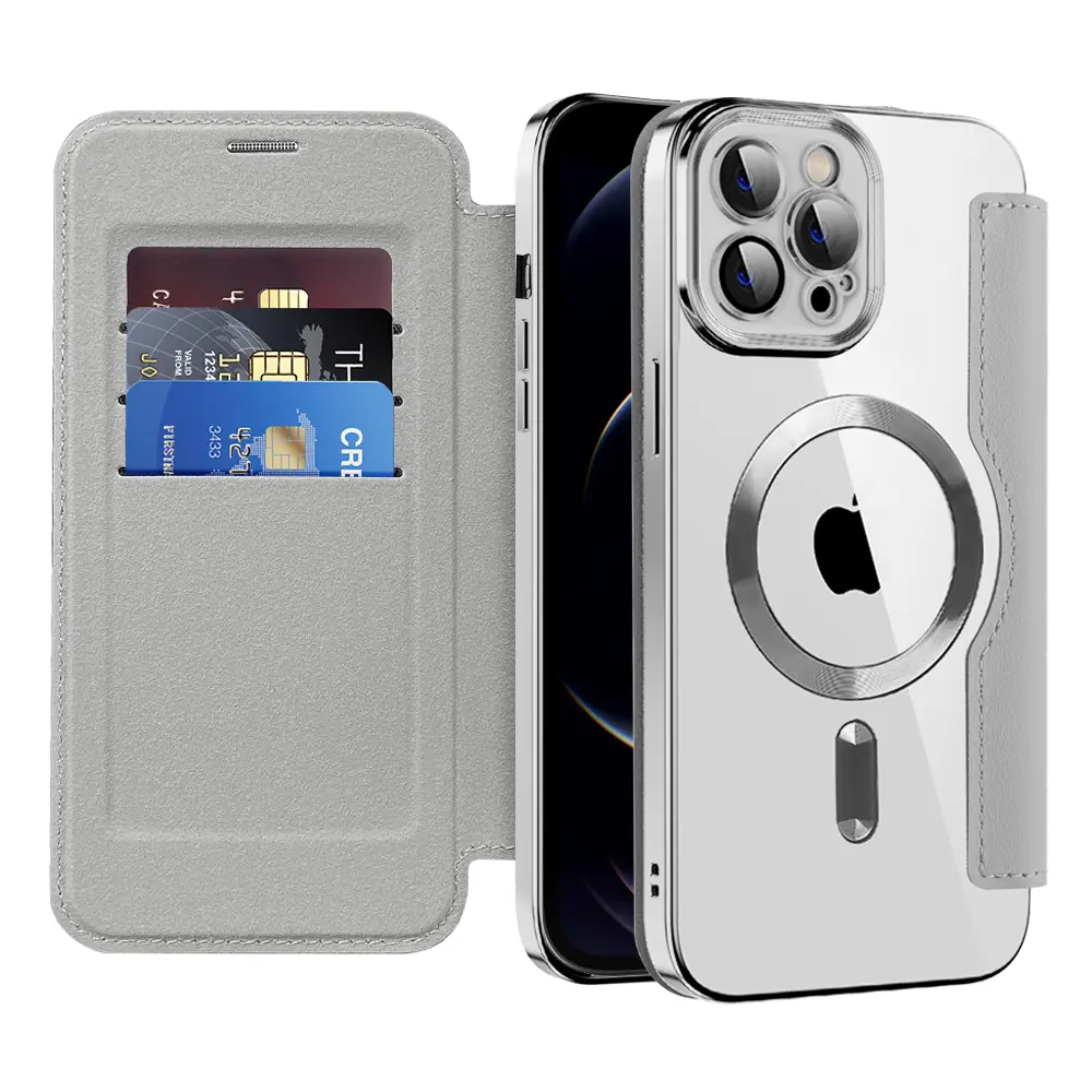 Pouzdro na knihu Techsuit SmartMag iPhone 12 Pro šedé