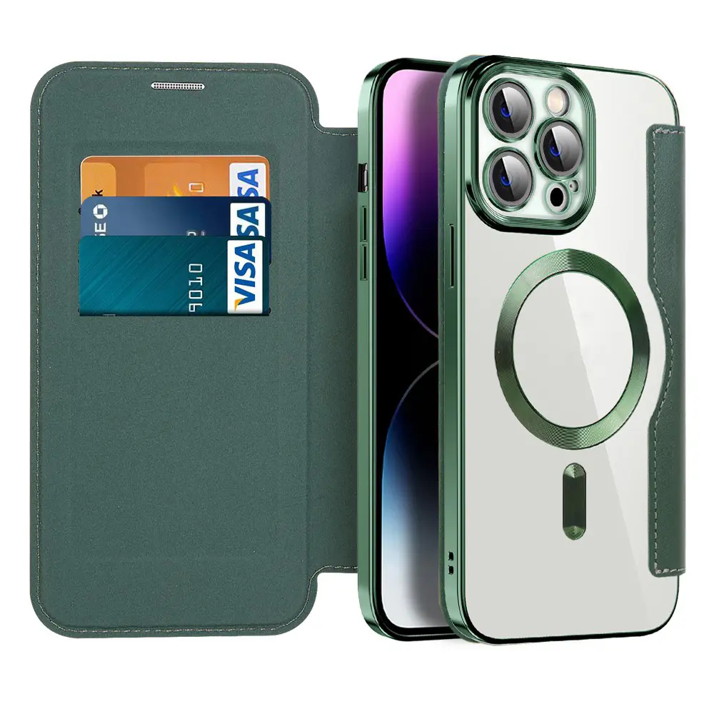 Pouzdro na knihu Techsuit SmartMag pro iPhone 14 Pro Max zelené