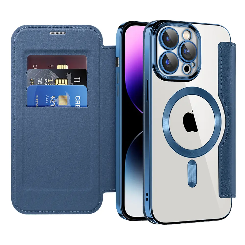 Pouzdro na knihu Techsuit SmartMag iPhone 14 Pro Max modré