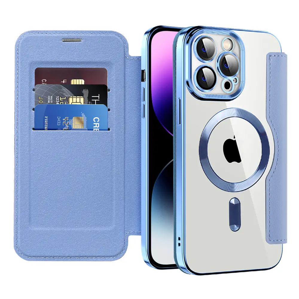 Pouzdro na knihu Techsuit SmartMag iPhone 14 Pro Max světle modrá
