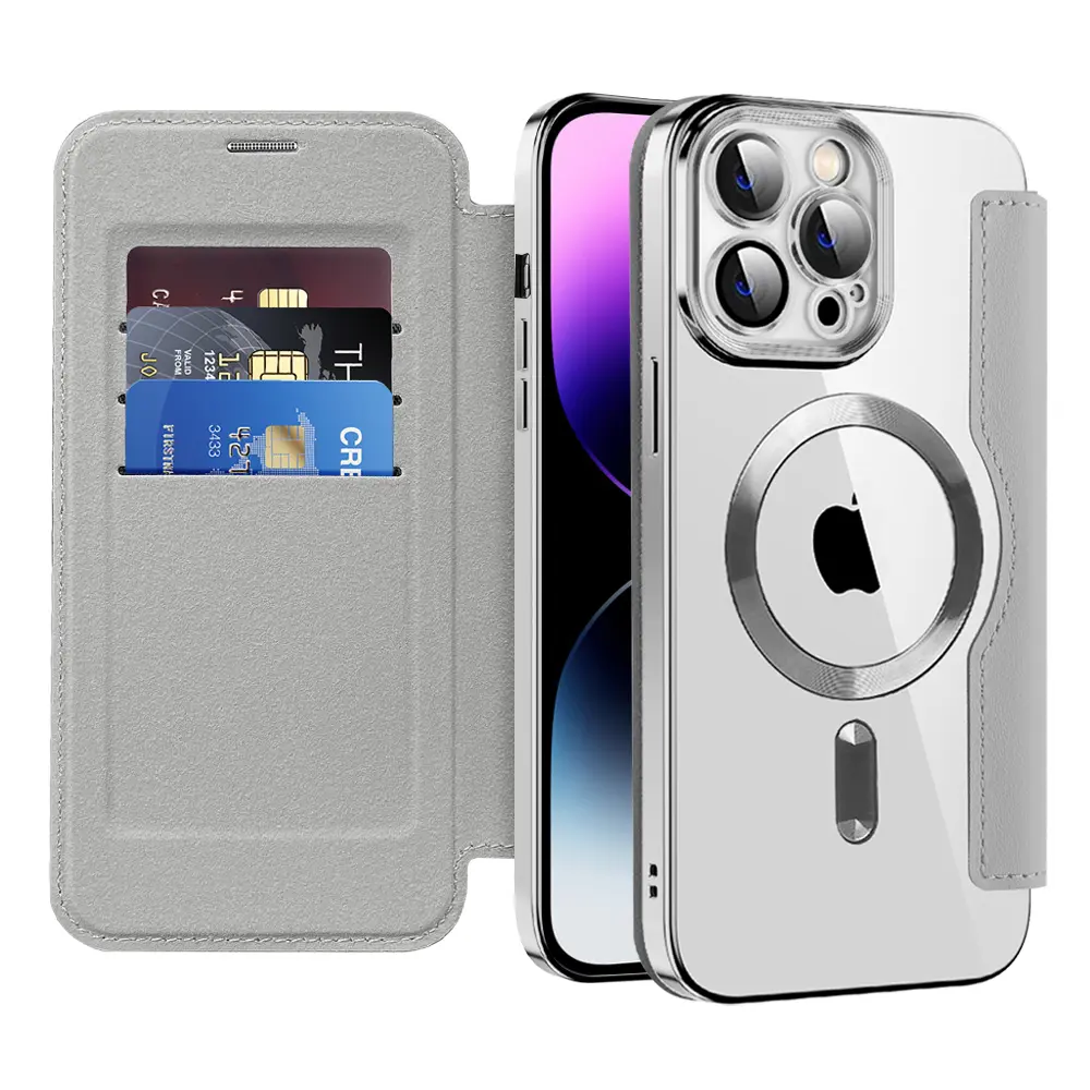 Techsuit SmartMag knížkové pouzdro iPhone 14 Pro Max šedé