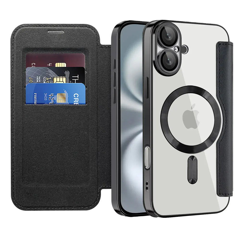Pouzdro na knihu Techsuit SmartMag pro iPhone 16 Plus černé