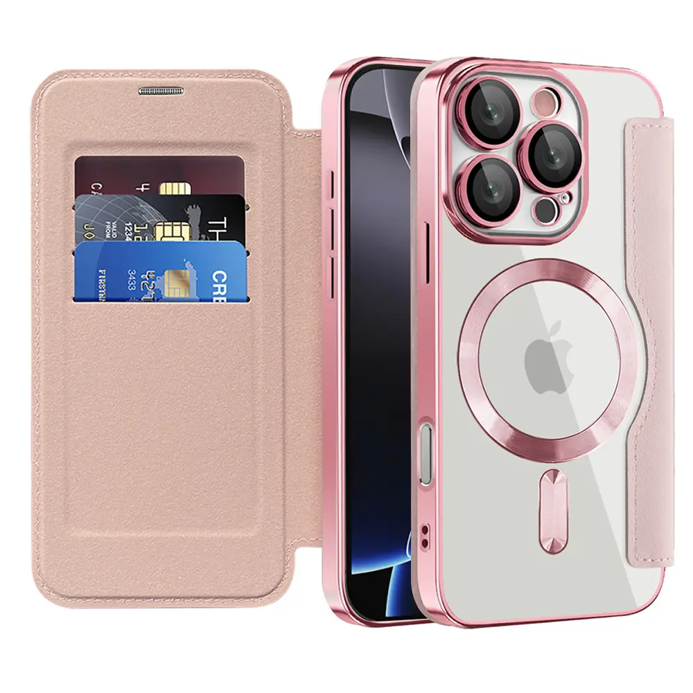 Pouzdro na knihu Techsuit SmartMag iPhone 16 Pro růžové
