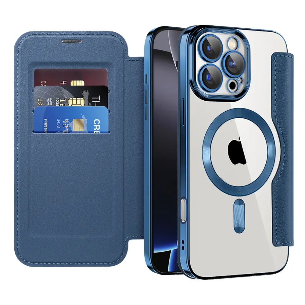 Pouzdro na knihu Techsuit SmartMag pro iPhone 16 Pro Max modré