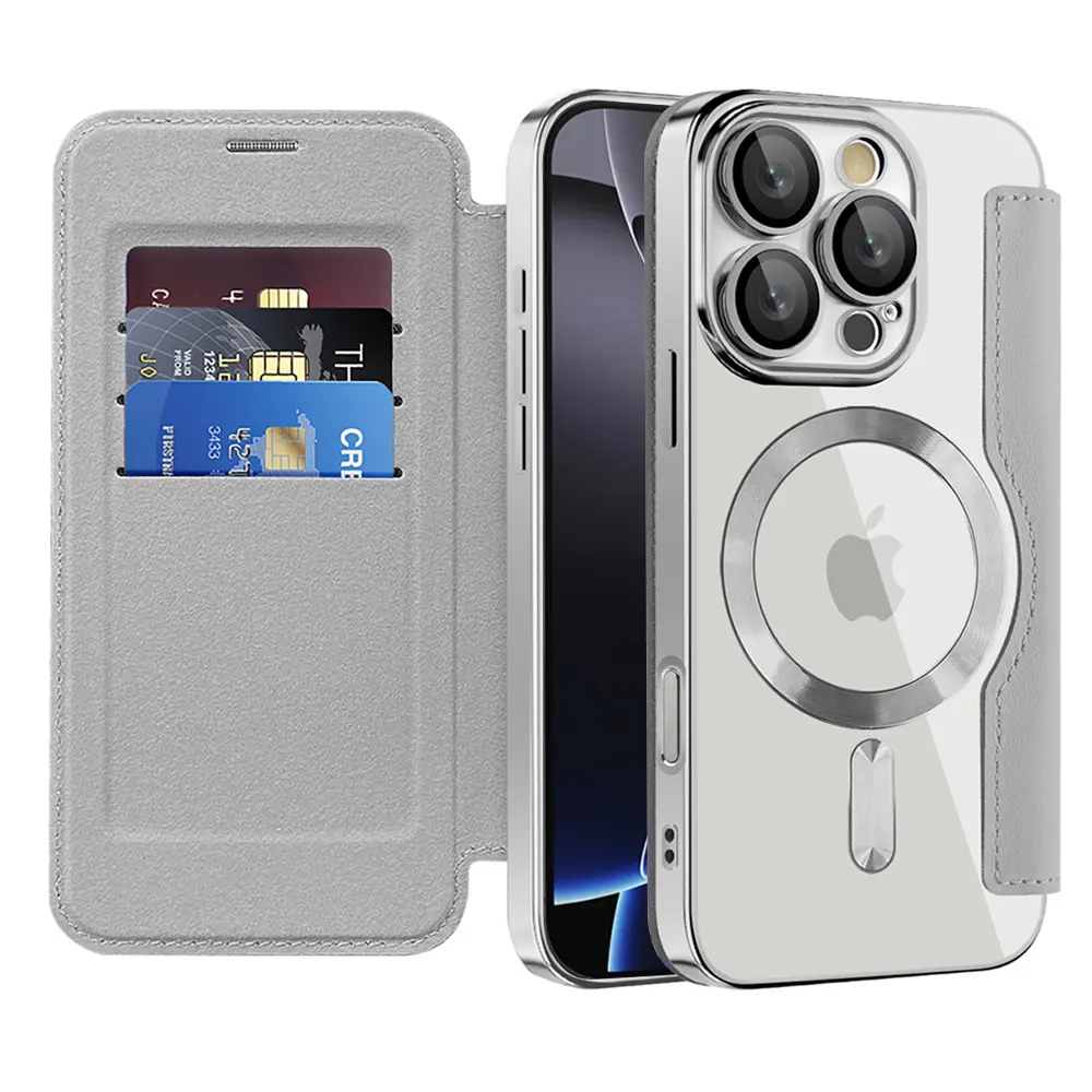 Pouzdro na knihu Techsuit SmartMag iPhone 16 Pro Max šedé