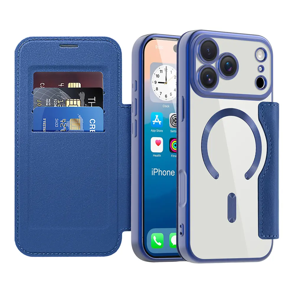 Pouzdro na knihu Techsuit SmartMag iPhone 17 Pro modré