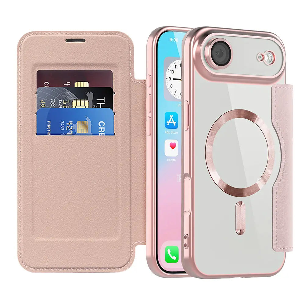 Pouzdro na knihu Techsuit SmartMag iPhone 17 Air růžové