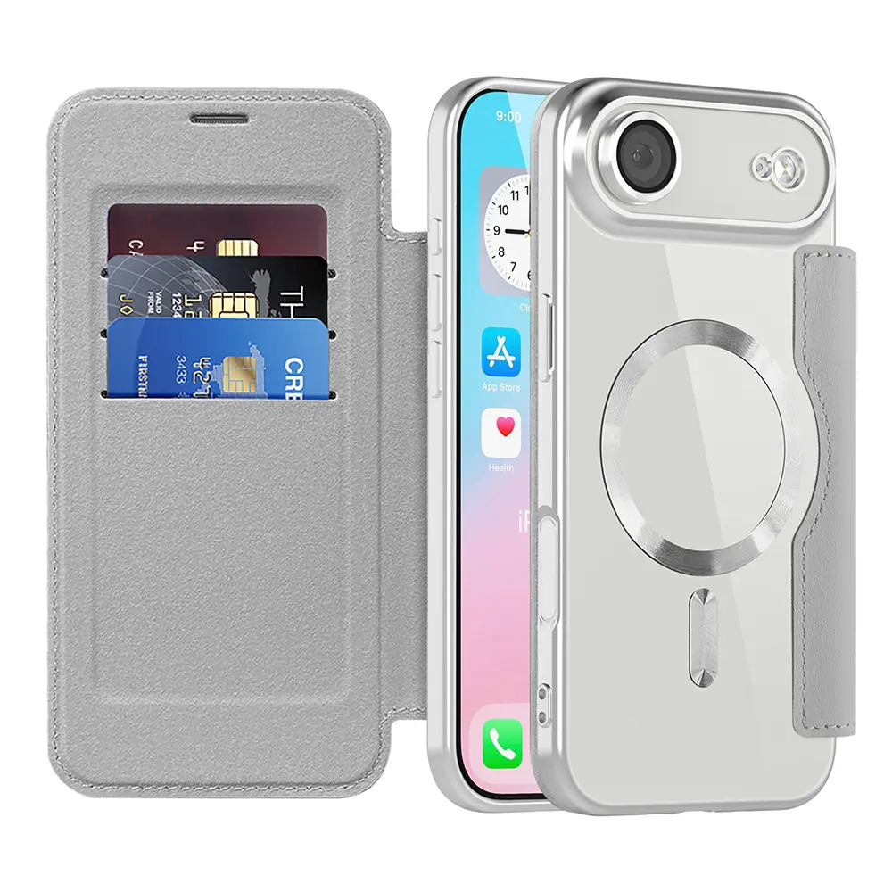 Pouzdro Techsuit SmartMag Book pro iPhone 17 Air šedé