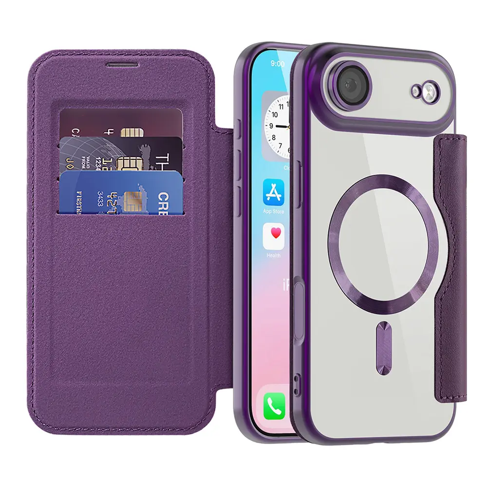Pouzdro na knihu Techsuit SmartMag iPhone 17 Air fialové