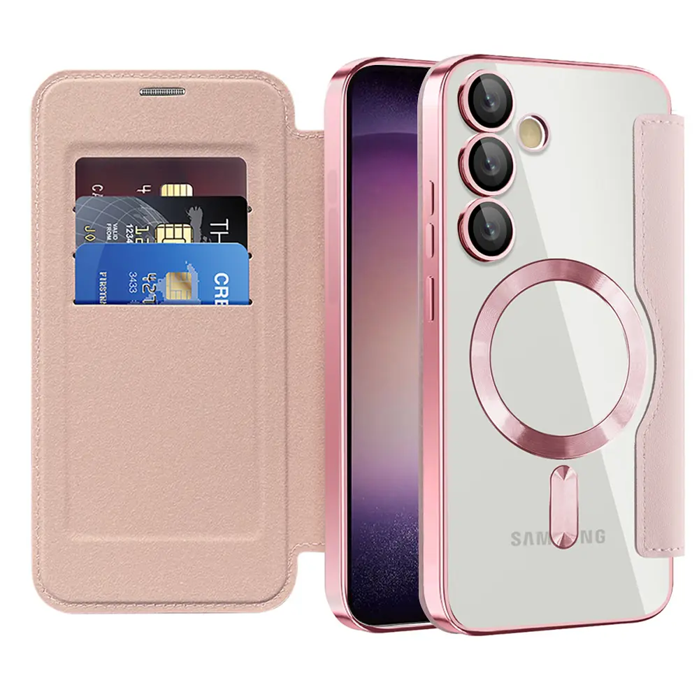 Pouzdro na knihu Techsuit SmartMag pro Samsung Galaxy S23 Plus růžové