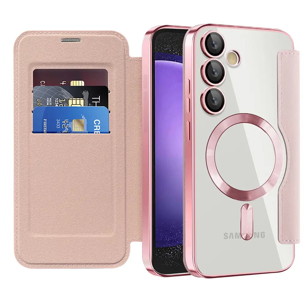 Pouzdro na knihu Techsuit SmartMag pro Samsung Galaxy S23 FE růžové