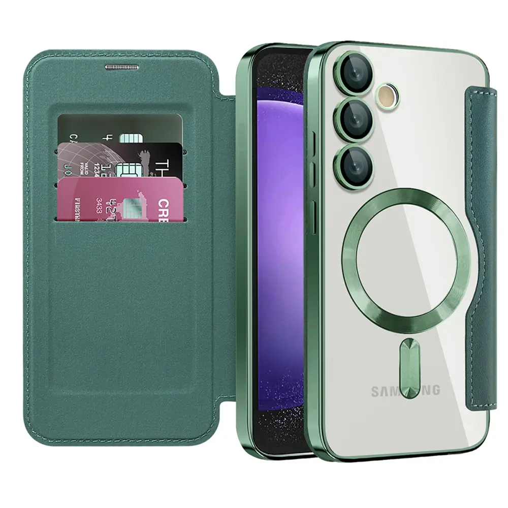 Pouzdro na knihu Techsuit SmartMag pro Samsung Galaxy S23 FE zelené
