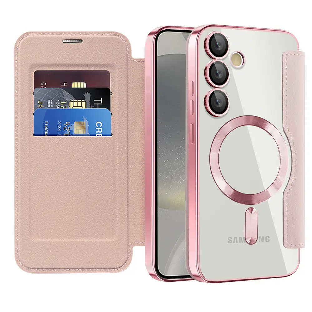 Pouzdro na knihu Techsuit SmartMag pro Samsung Galaxy S24 Plus růžové
