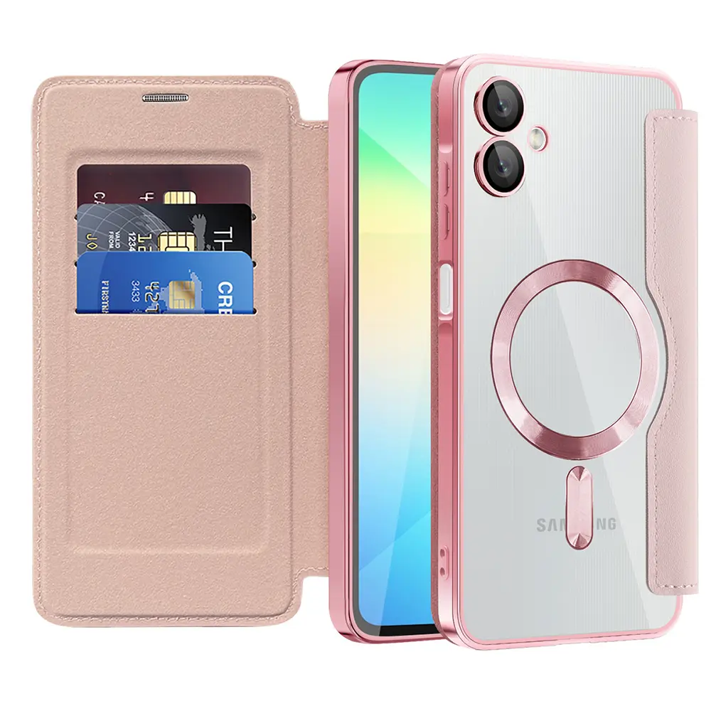 Pouzdro na knihu Techsuit SmartMag pro Samsung Galaxy A06 růžové