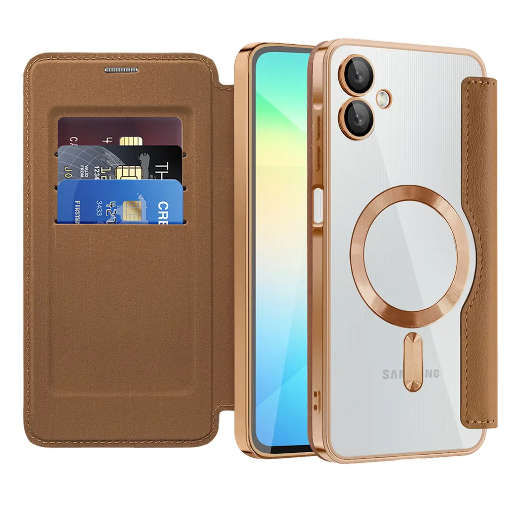 Pouzdro na knihu Techsuit SmartMag pro Samsung Galaxy A06 hnědé