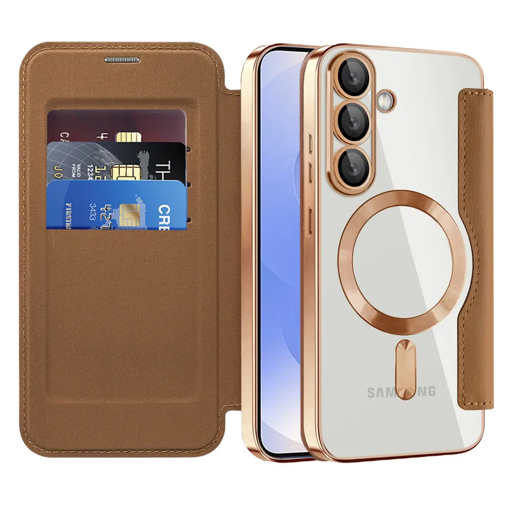 Pouzdro na knihu Techsuit SmartMag pro Samsung Galaxy S25 Plus hnědé