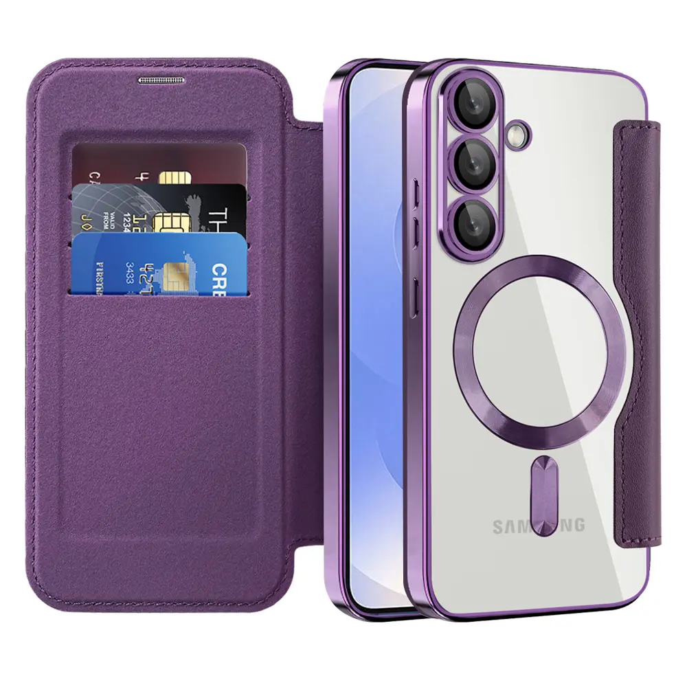 Pouzdro na knihu Techsuit SmartMag Samsung Galaxy S25 Plus fialové