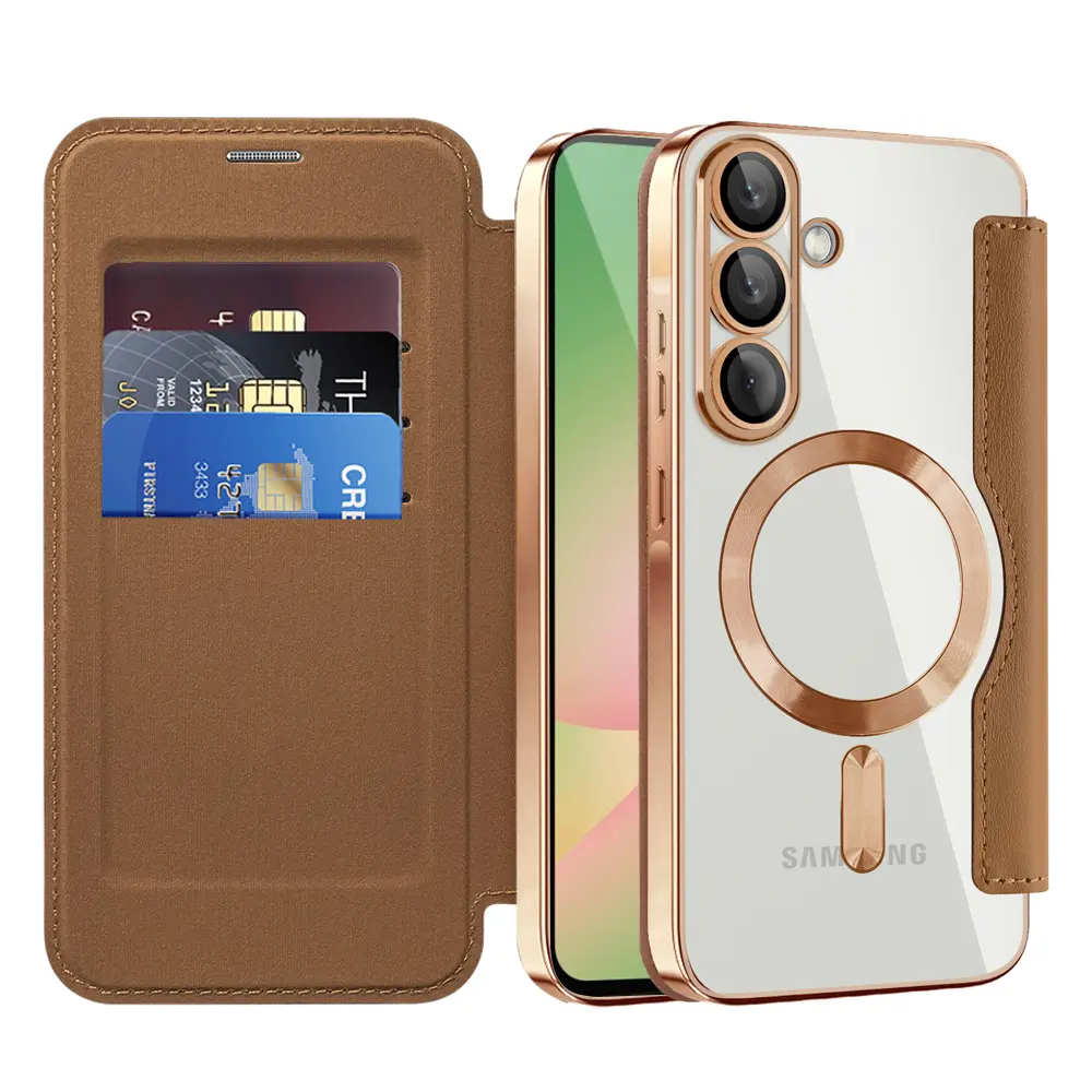 Pouzdro na knihu Techsuit SmartMag pro Samsung Galaxy A56 5G hnědé