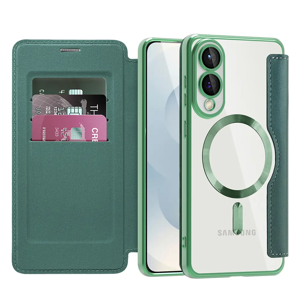 Pouzdro na knihu Techsuit SmartMag pro Samsung Galaxy S25 Edge zelené