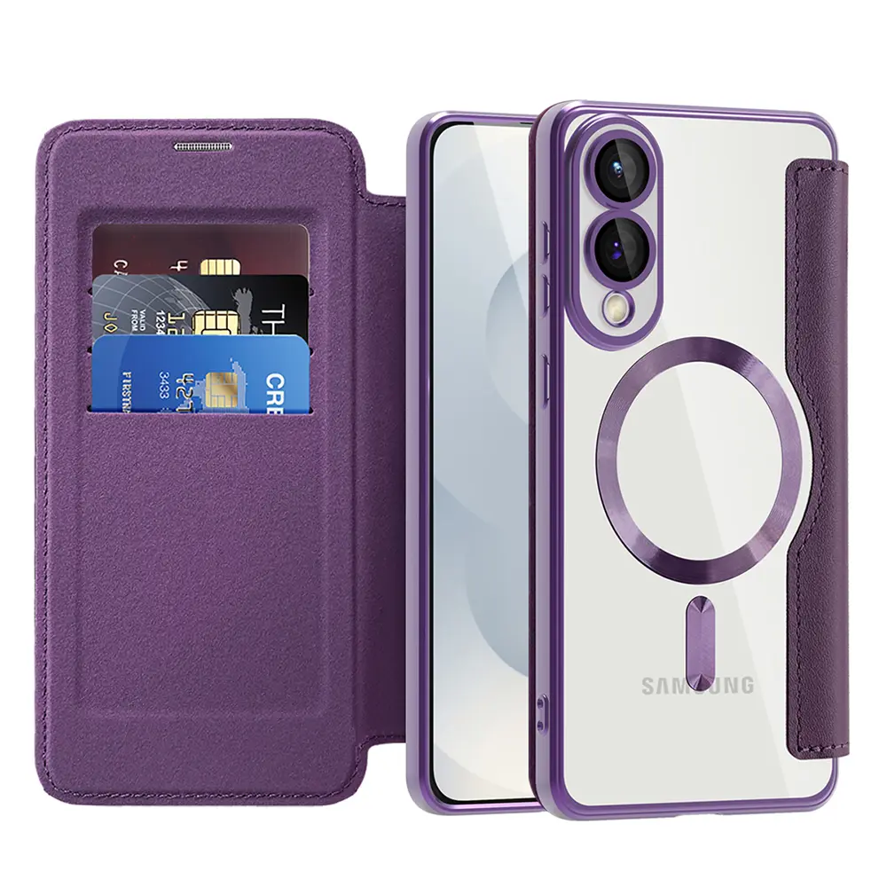 Pouzdro na knihu Techsuit SmartMag Samsung Galaxy S25 Edge fialové