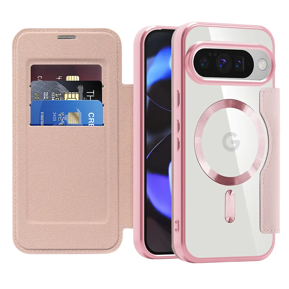 Pouzdro na knihu Techsuit SmartMag pro Google Pixel 10 10 Pro růžové