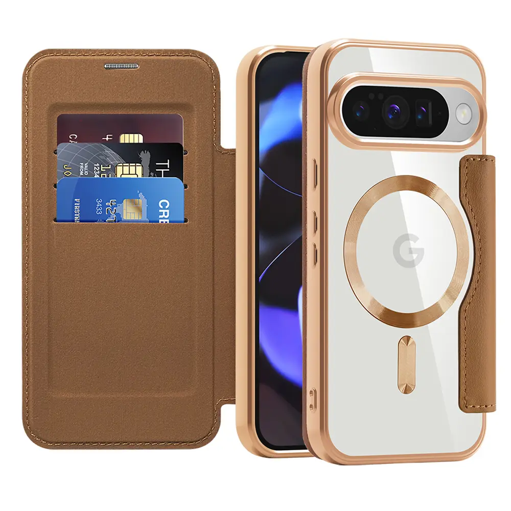 Pouzdro na knihu Techsuit SmartMag pro Google Pixel 10/10 Pro hnědé