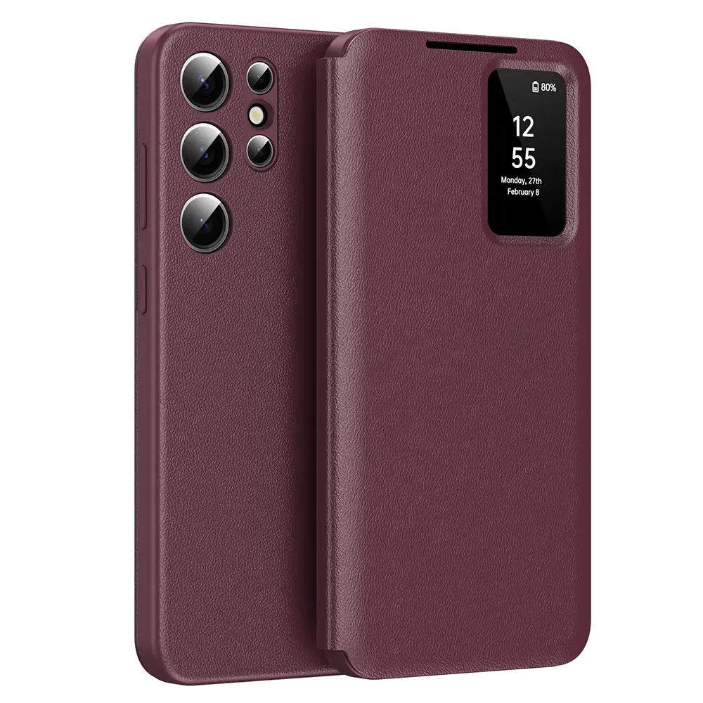 Techsuit SmartView Series pro Samsung Galaxy S22 Ultra 5G červená