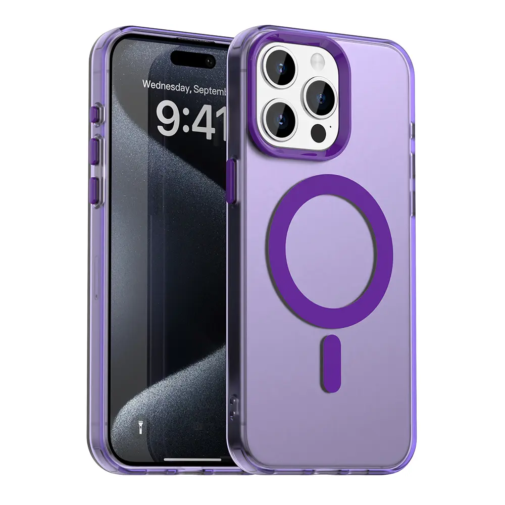 Techsuit CandyCase MagSafe pro iPhone 15 Pro fialová