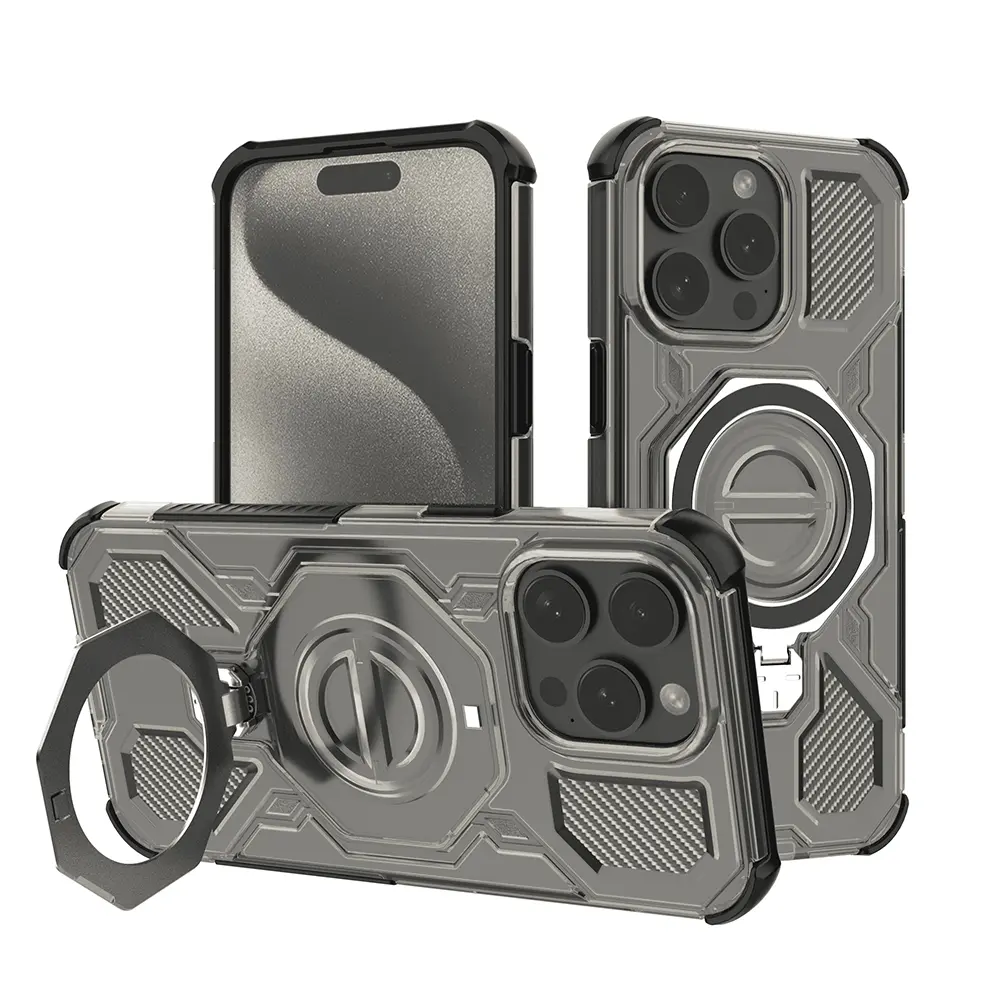 Ochranný kryt Techsuit Carbon Shield PRO pro iPhone 15 Pro kouřově černý