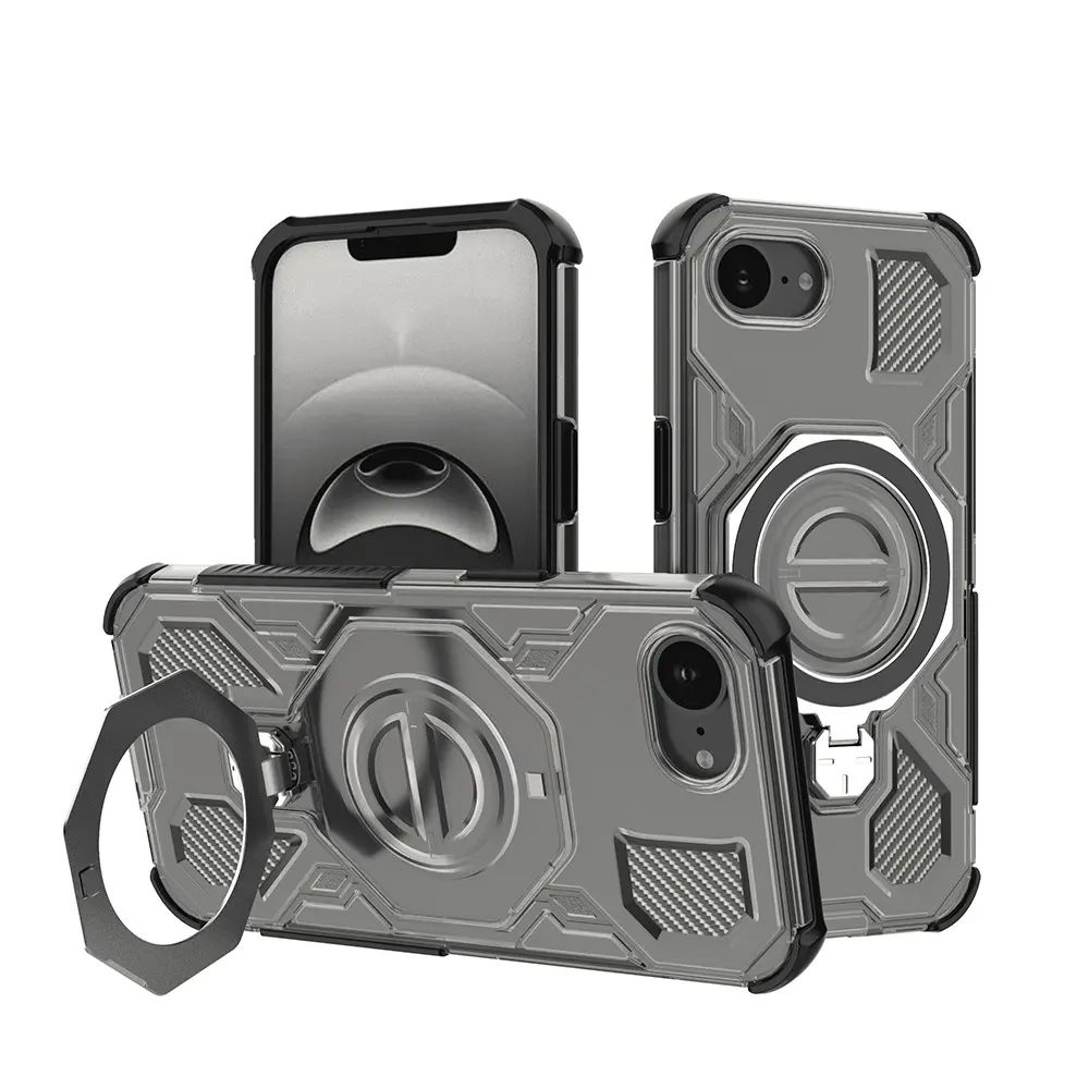 Techsuit Carbon Shield PRO pro iPhone 16e v kouřově černé barvě