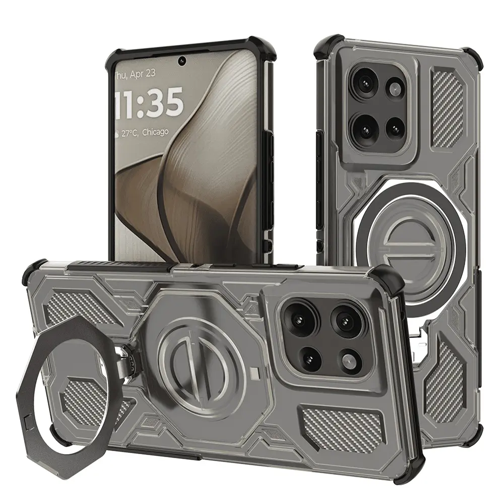 Ochranný kryt Techsuit Carbon Shield PRO pro Motorola Edge 50 černý kouřový