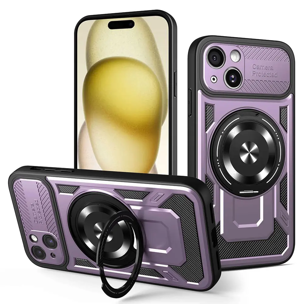 Techsuit RuggedCam pro iPhone 15 Plus fialová