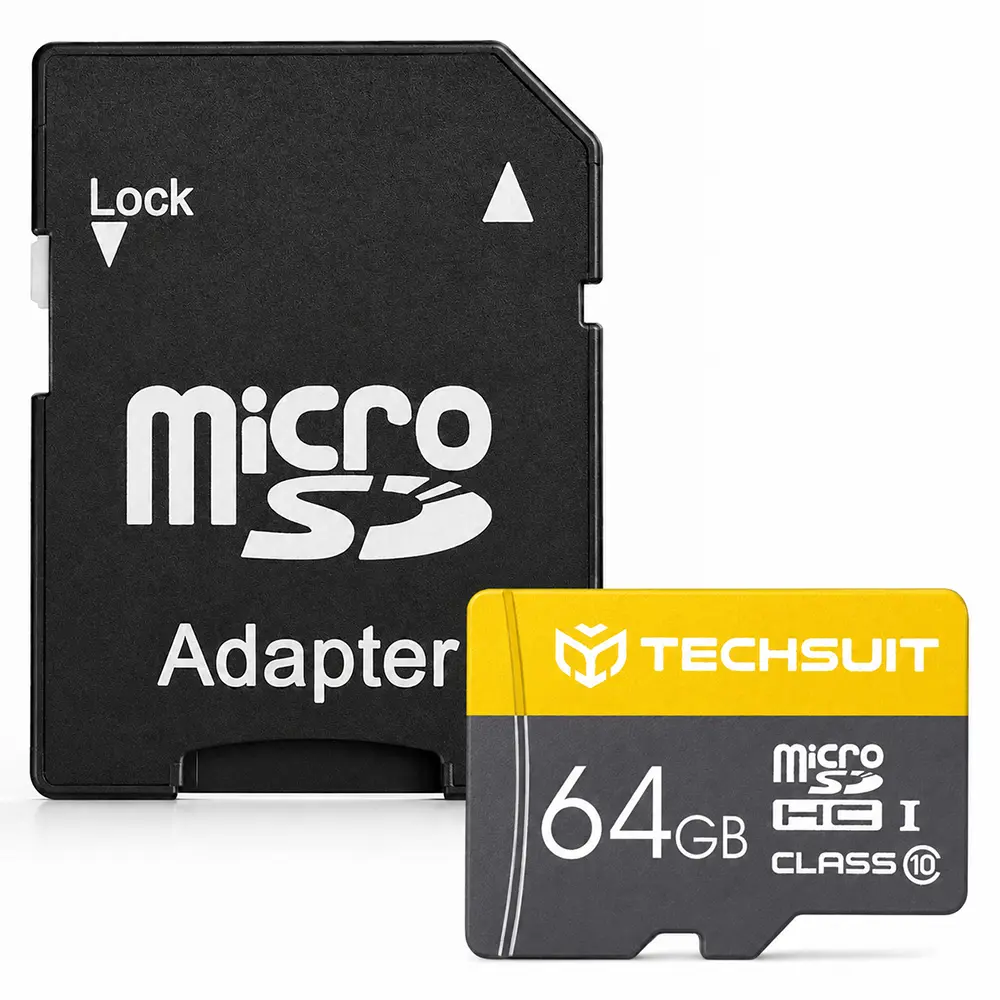 Paměťová karta Techsuit THCM11 s adaptérem MicroSDHC Class 10 64GB žlutá