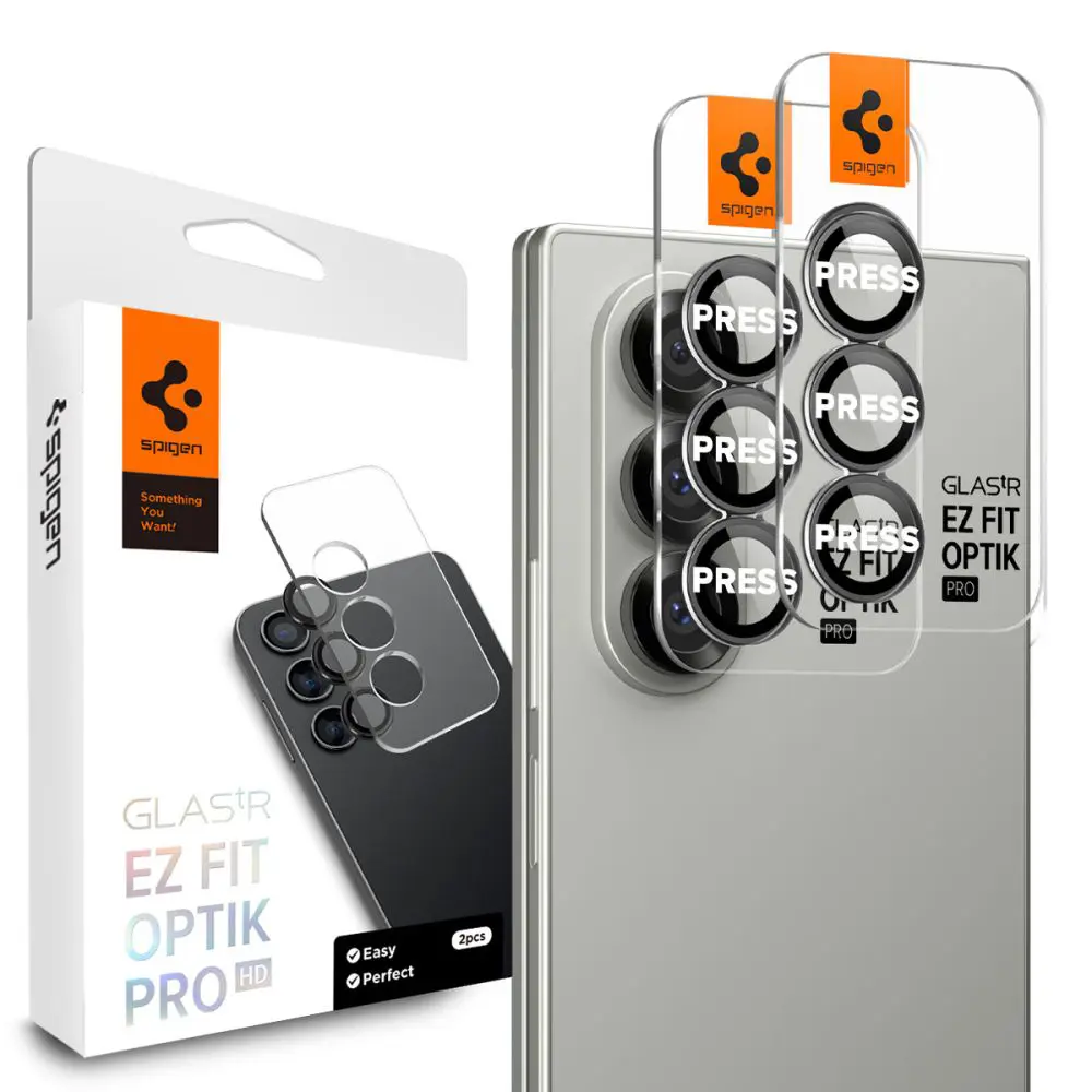 Spigen Optik.tR EZ Fit Pro HD sklo na kameru (2 ks) Samsung Galaxy Z Fold7 černá