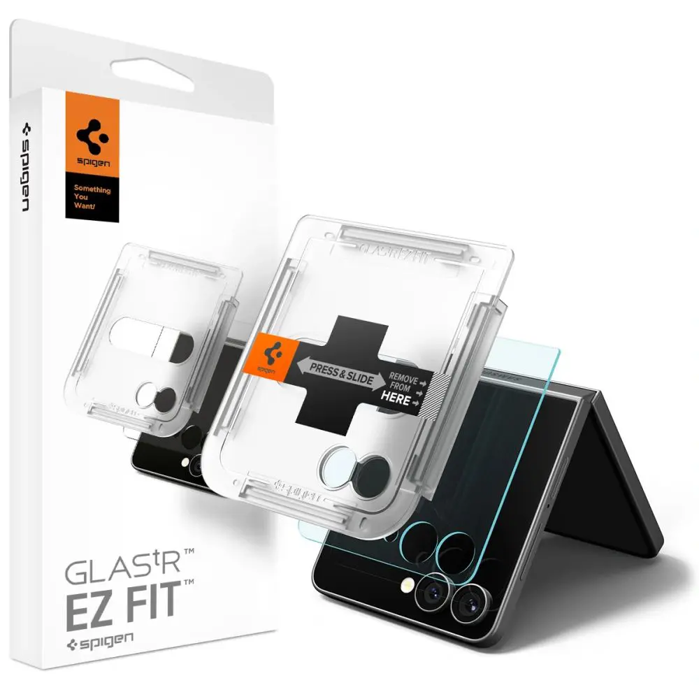 Spigen Glass.TR  EZFit s aplikátorem, Tvrzené sklo, Samsung Galaxy Z Flip 7 / 8