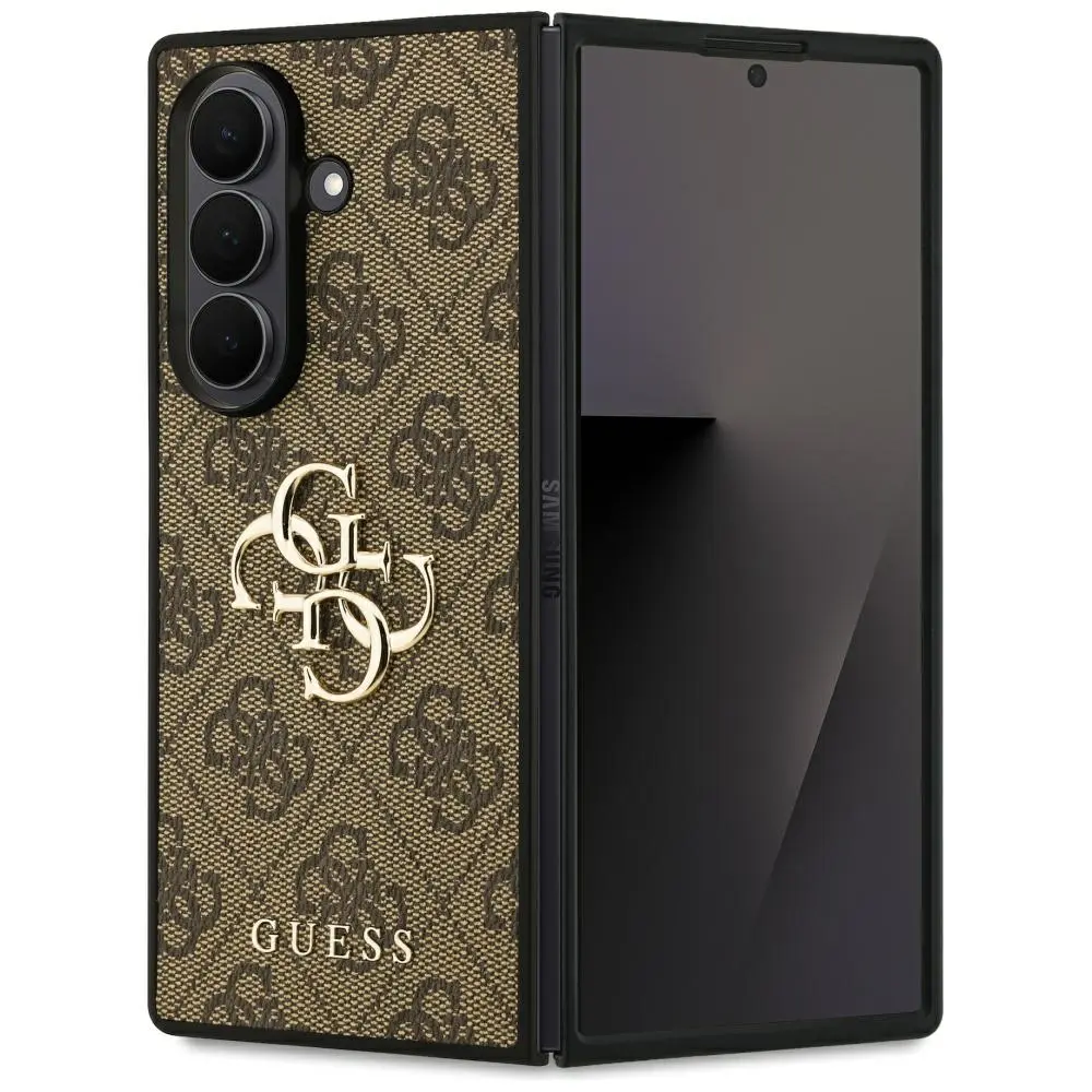 Zadní kryt Guess PU 4G Metal Logo pro Samsung Galaxy Z Fold 7 Brown