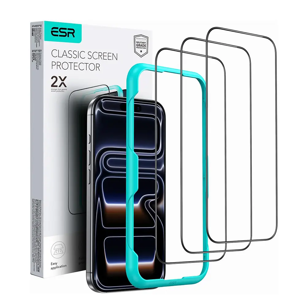ESR Temperované sklo (3 kusy) iPhone 17 Pro černá