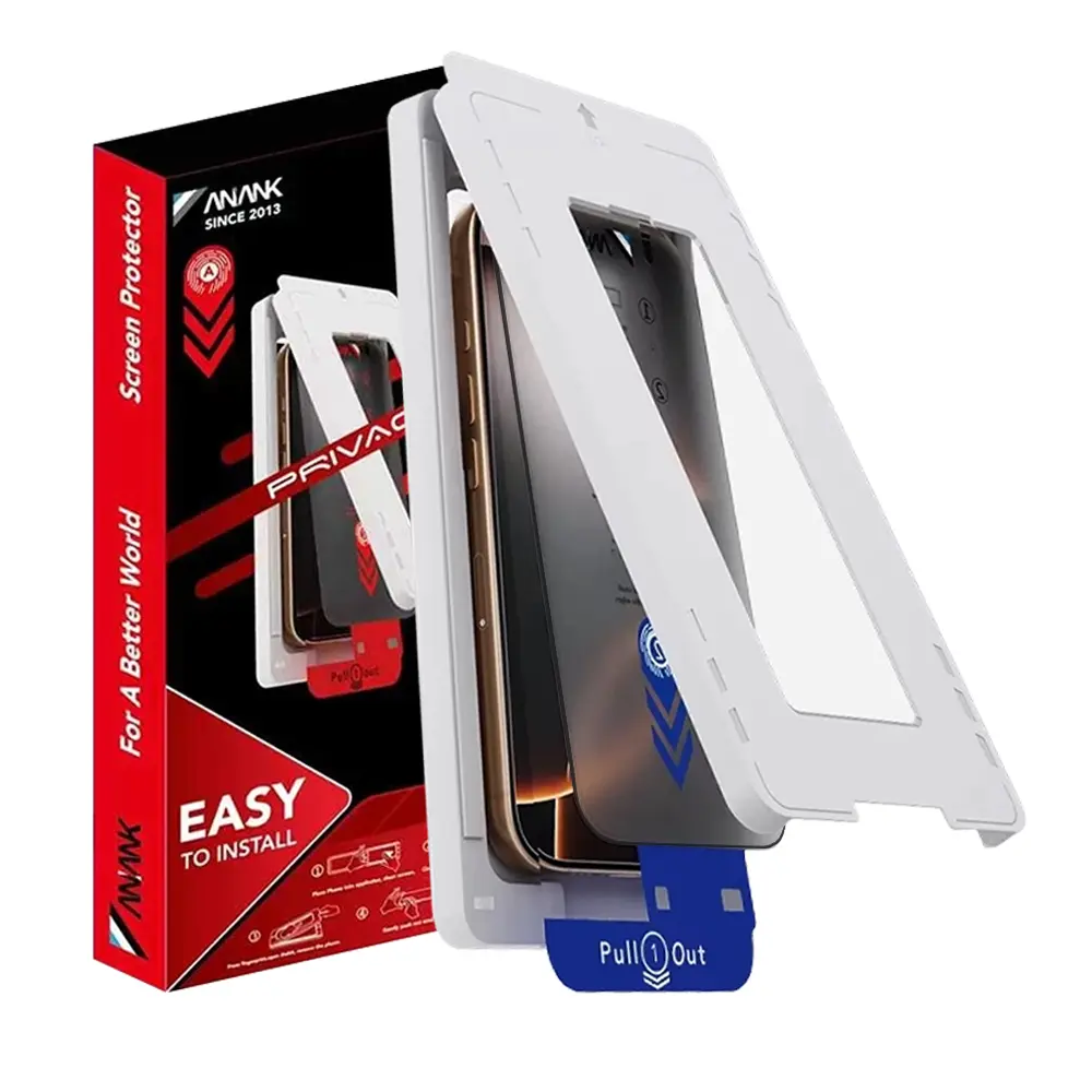 ANANK 2.5D 2X Zesílený ochranný filtr soukromí s instalační sadou iPhone 16 černý