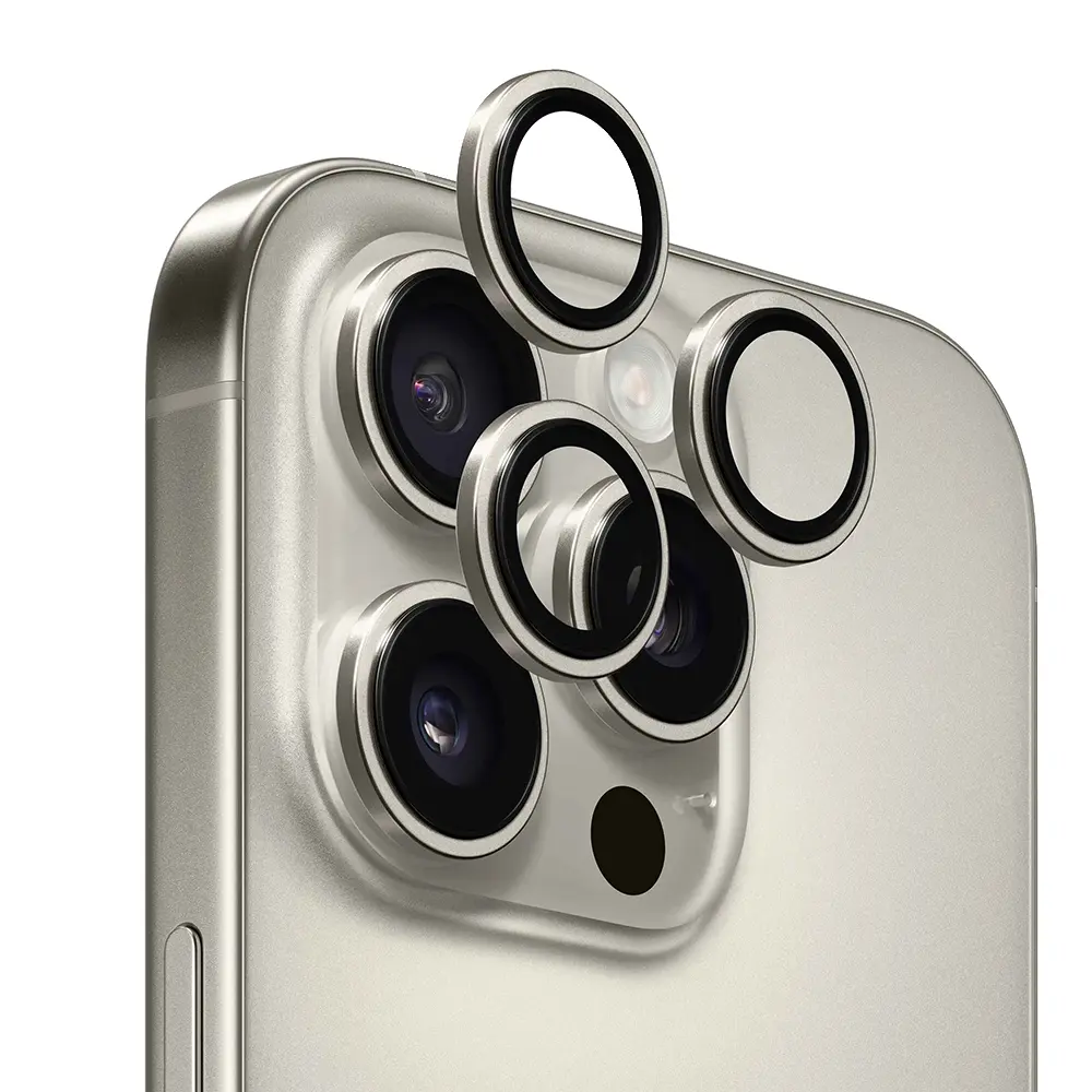 ANANK - AR ochrana objektivu pro iPhone 16 Pro / iPhone 16 Pro Max - přírodní titan