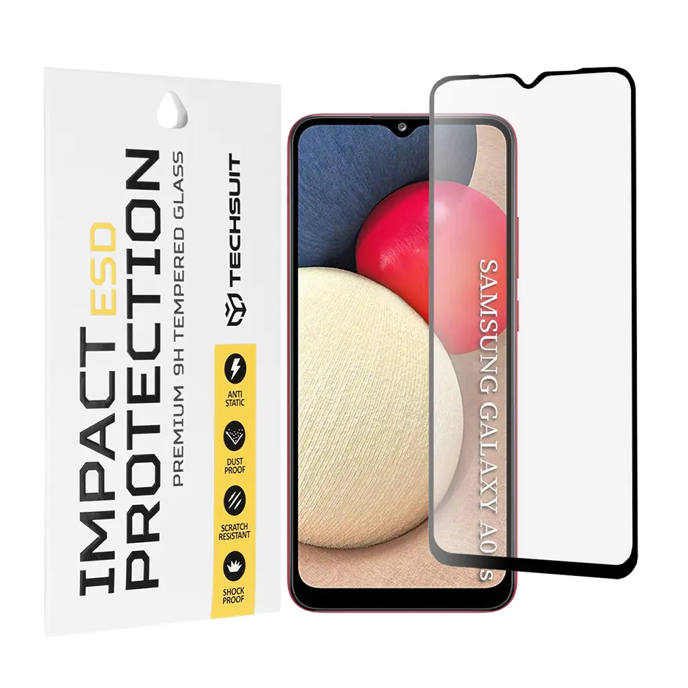 Ochranné sklo Techsuit ESD pro Samsung Galaxy A02s A03 A03s A03 Core A04e M04 černé