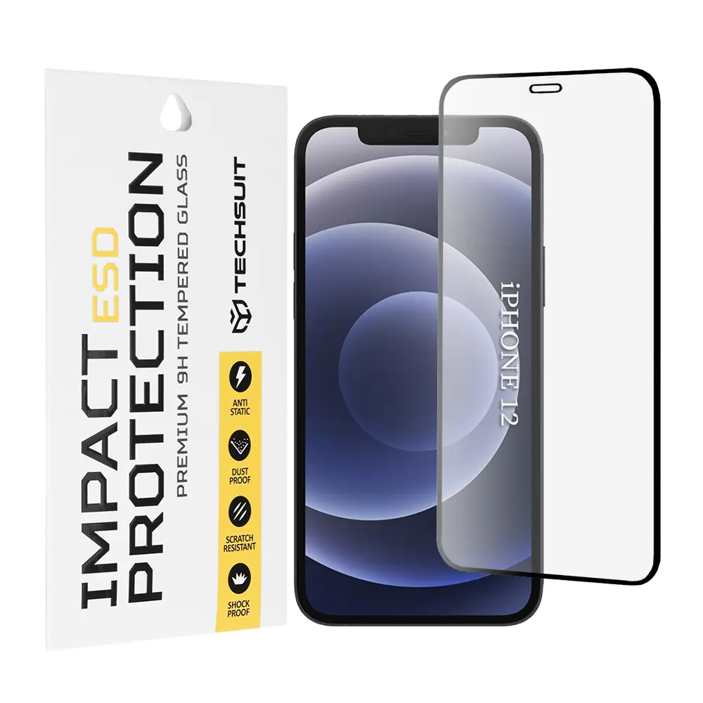Techsuit ESD sklo iPhone 12 iPhone 12 Pro černé