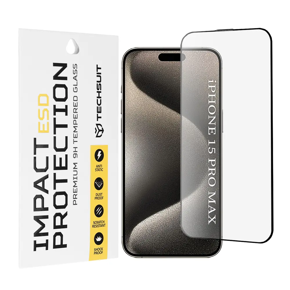 Techsuit ESD Glass pro iPhone 15 Pro Max černý