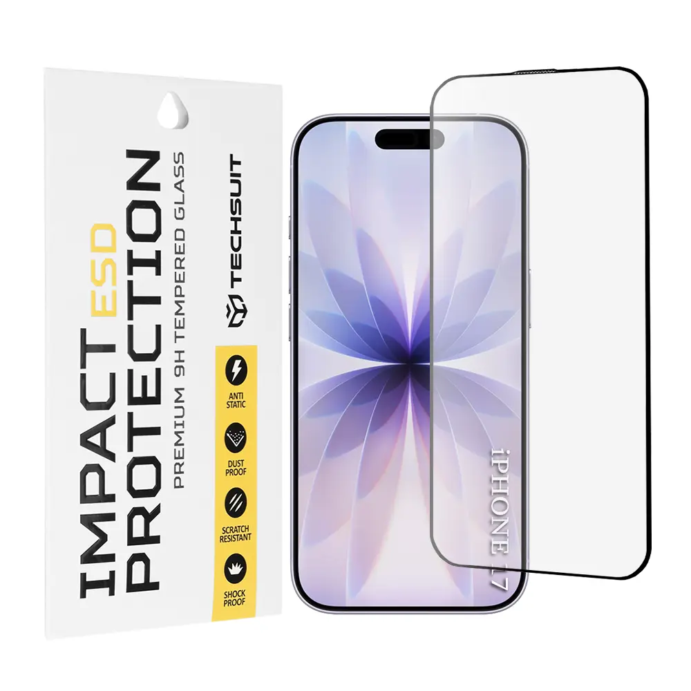 Techsuit ESD sklo iPhone 17 černé