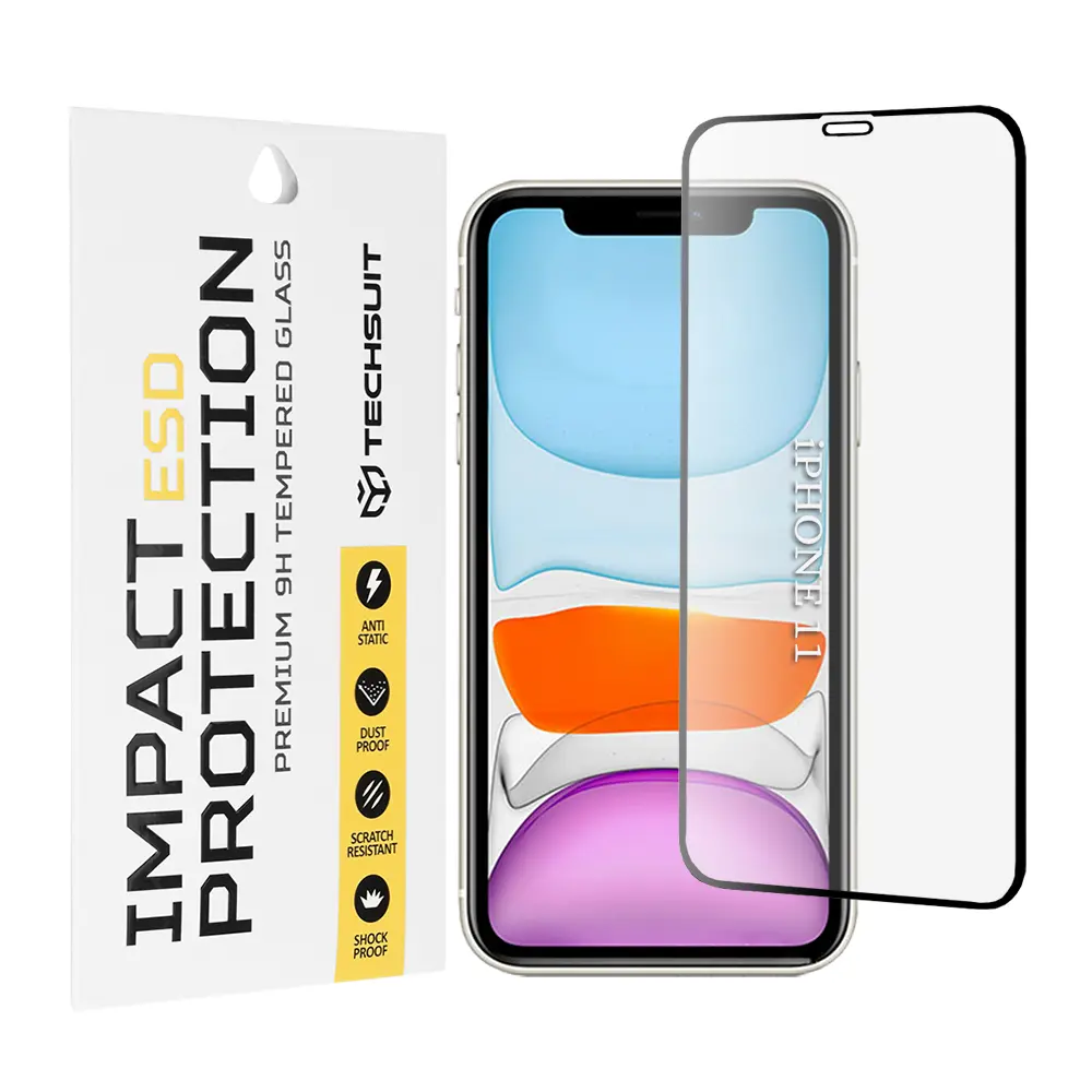 Techsuit ESD Glass pro iPhone XR iPhone 11 černá