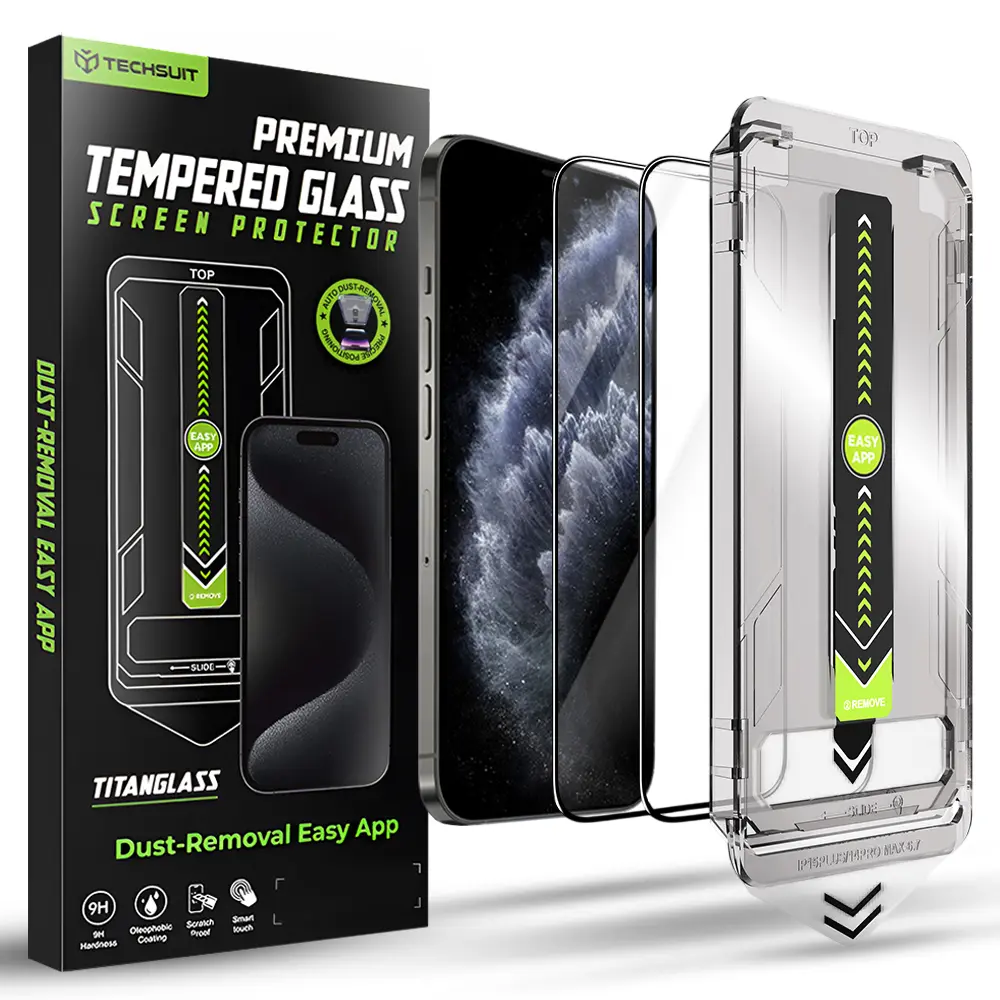 Techsuit TitanGlass FullCover (2 ks) iPhone X XS 11 Pro černá