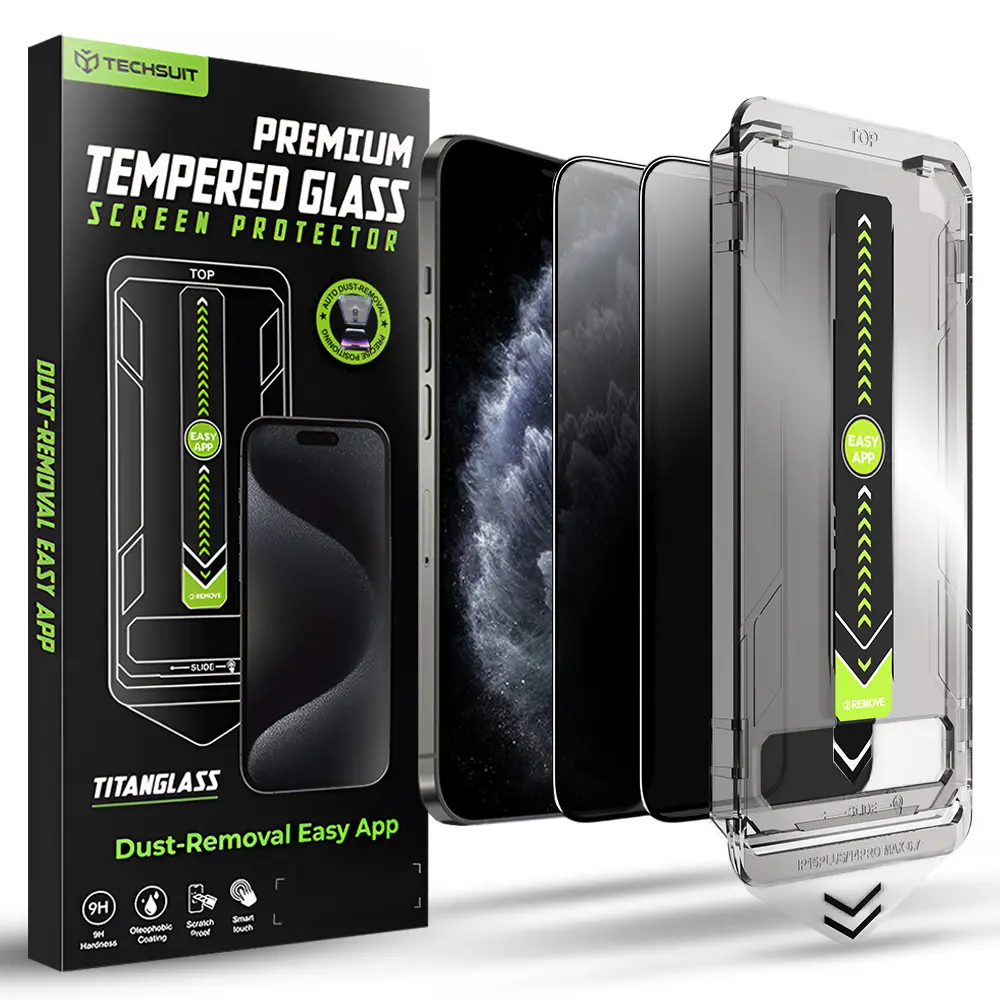 Techsuit TitanGlass FullCover (2 ks) iPhone X XS 11 Pro Privacy černá