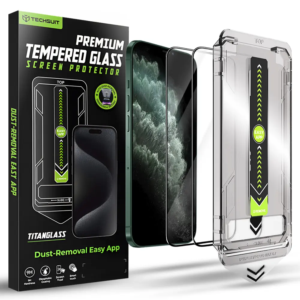 Techsuit TitanGlass FullCover (2 kusy) iPhone XS Max iPhone 11 Pro Max černá